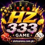 HZ333 Game logo with cards, dice and slotsarena.com.pk branding