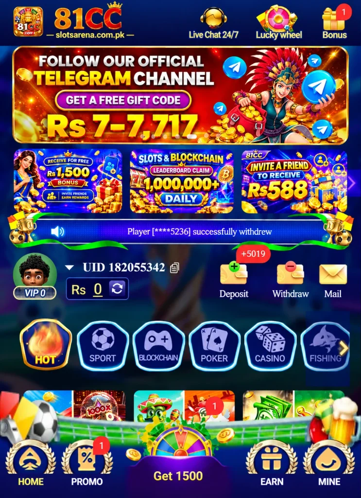 81CC Game mobile gaming platform home screen