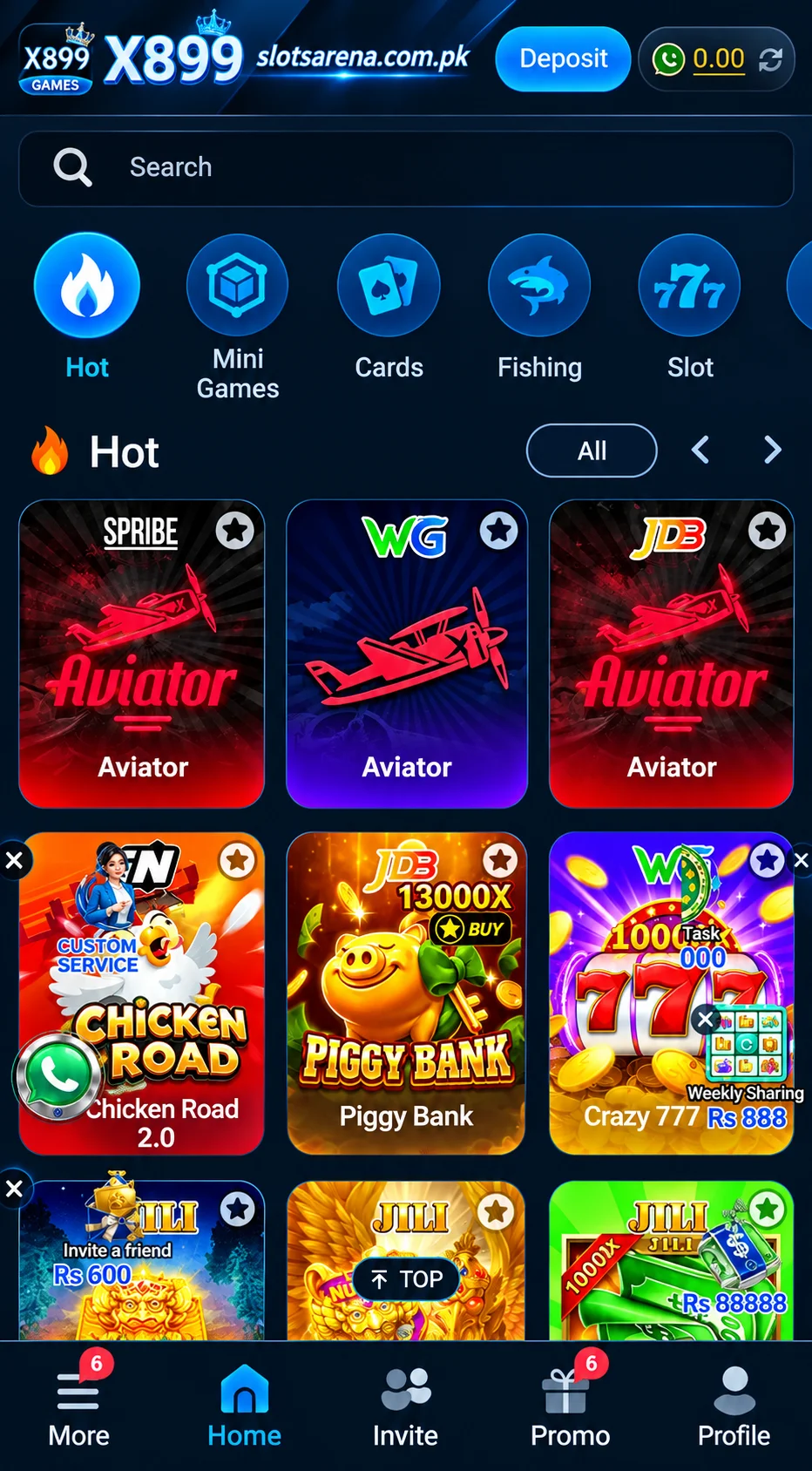 X988 Game Lobby Screen